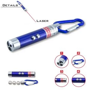 Mini Aluminum 3 In 1 LED Flashlight With Carabiner 1