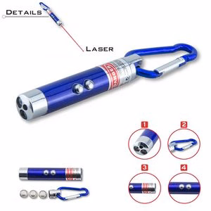 Mini Aluminum 3 In 1 LED Flashlight With Carabiner