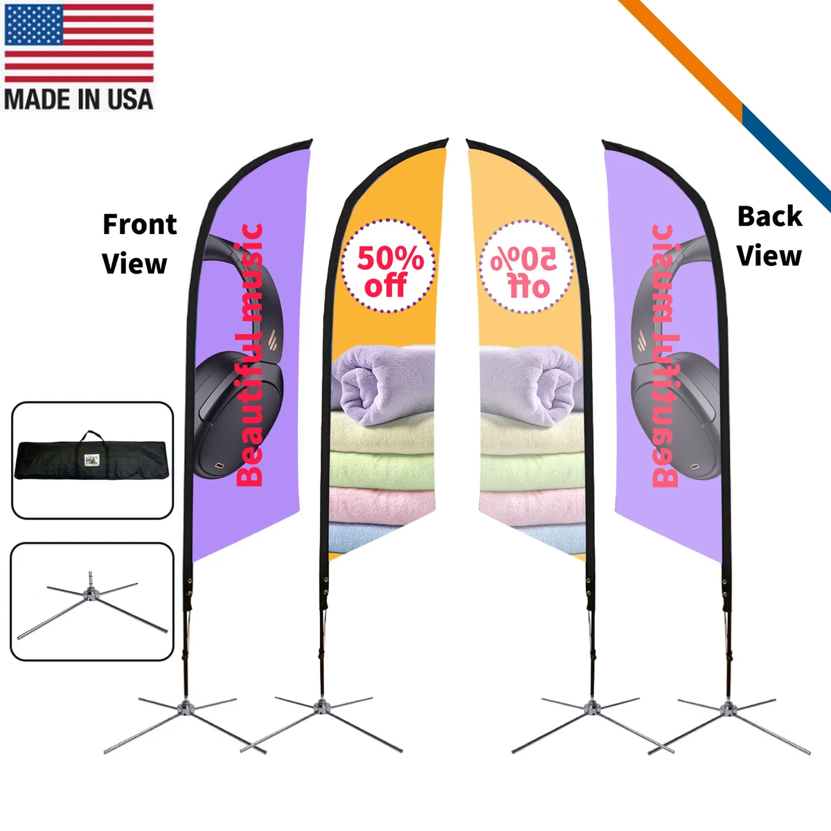 9' Tickseed Single-Sided Angle Flag 1