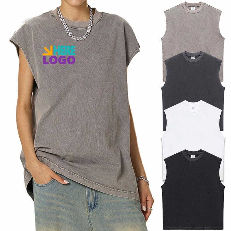 Men Washed Sleeveless  Top
