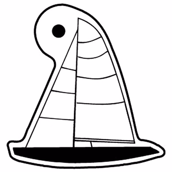 Sailboat 2 Key Tag (Spot Color)