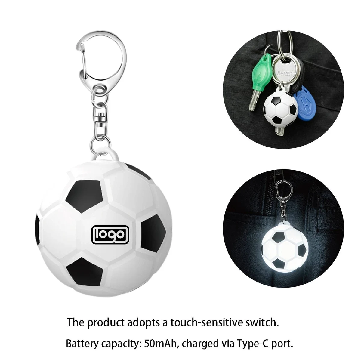 Football-Shaped Keychain Flashlight 1