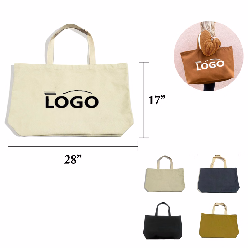 Large Canvas Shopping Tote Handbag