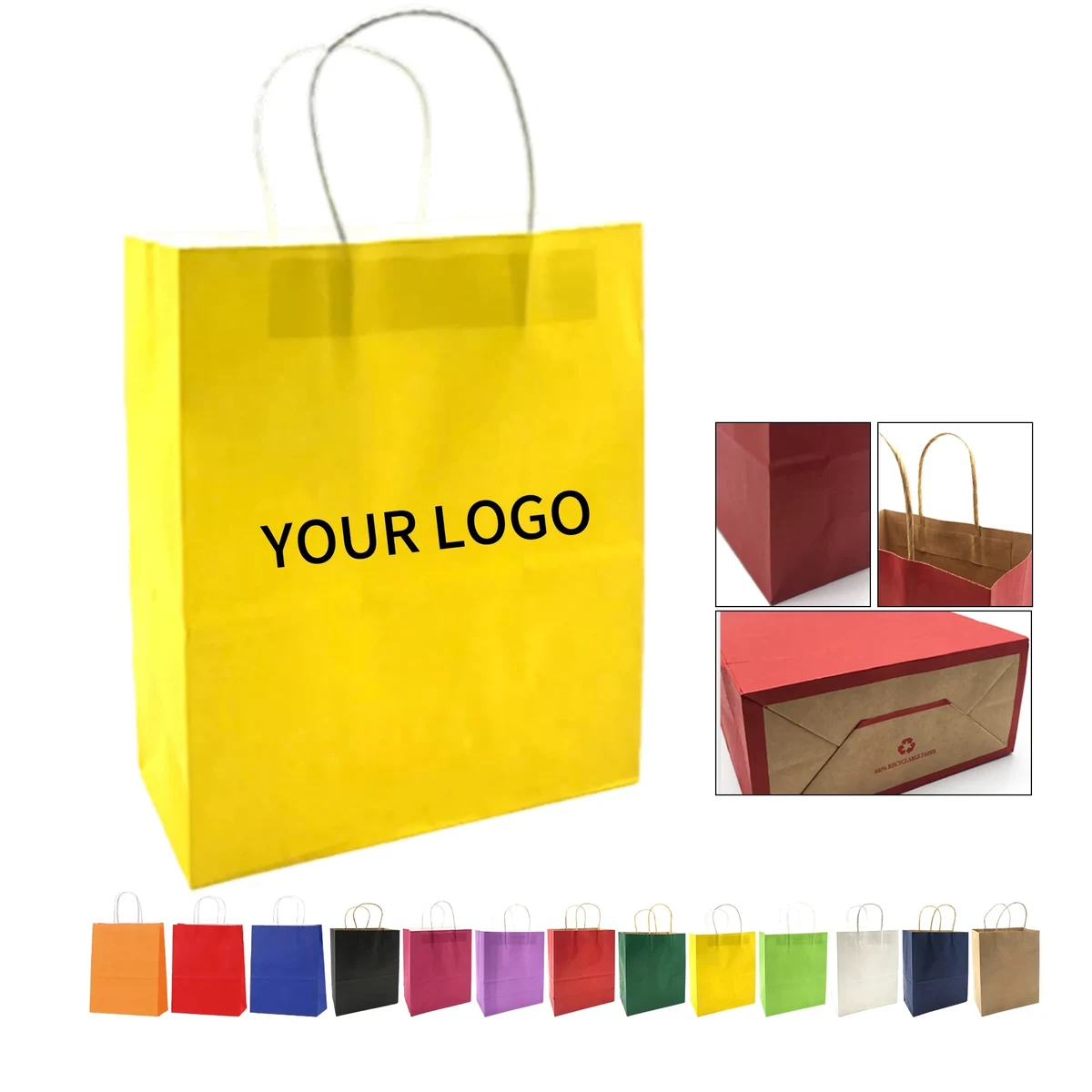 Kraft Paper Tote Bag 12.6x4.5x11 Inch 1