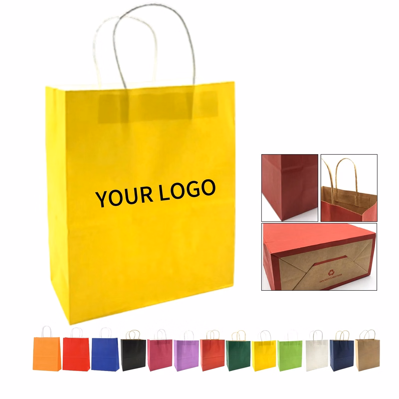 Kraft Paper Tote Bag 12.6x4.5x11 Inch