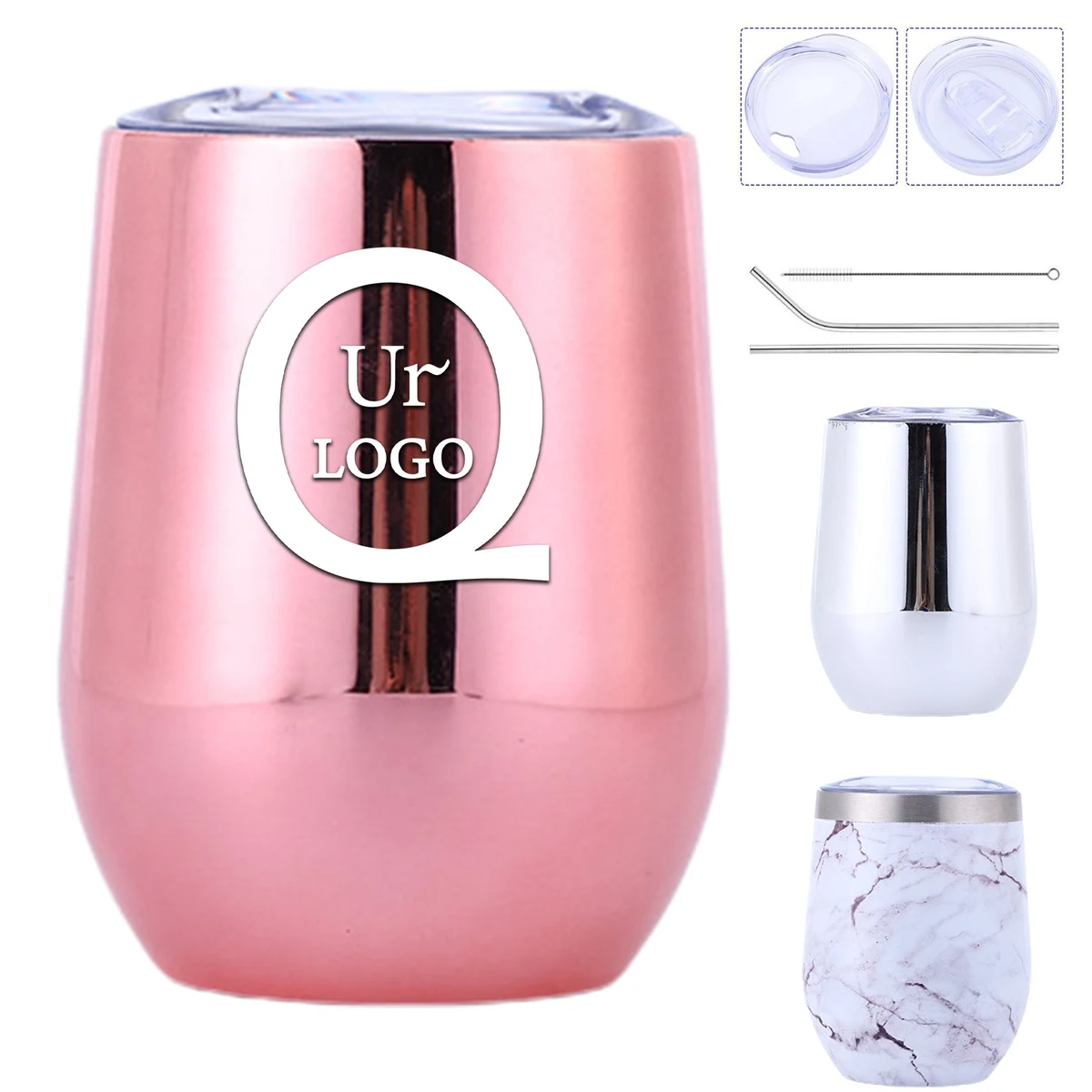 12Oz Stainless Steel Insulated Stemless Tumbler W/ Lid 1