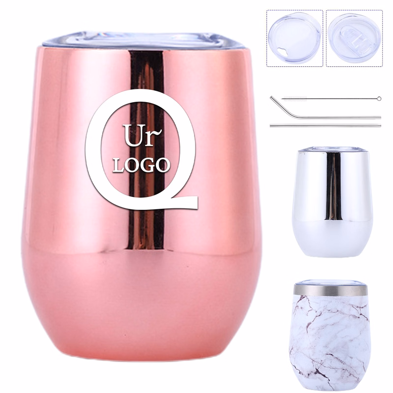 12Oz Stainless Steel Insulated Stemless Tumbler W/ Lid