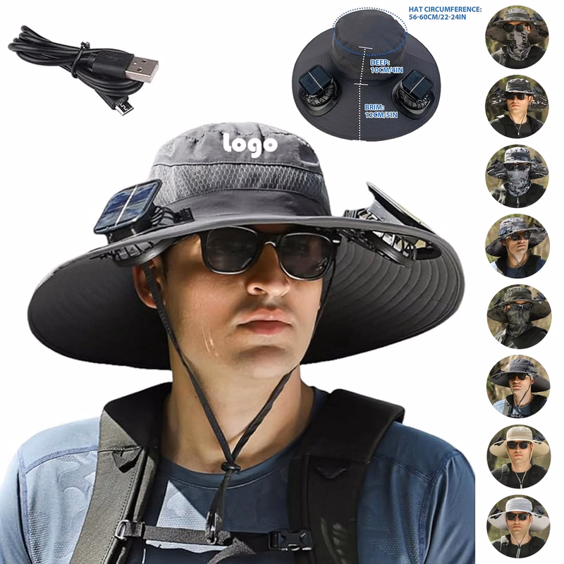 Outdoor Wide Brim 2 Solar Fan Hat