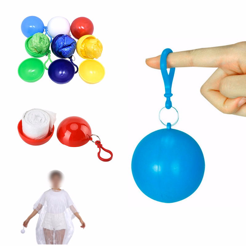 Disposable Emergency Raincoats Portable Hook Poncho Ball