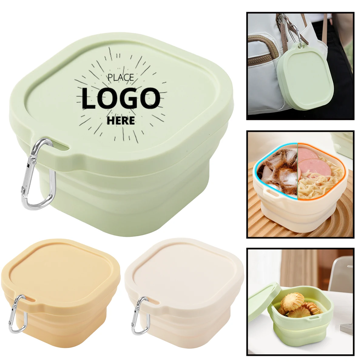 Branded 14oz Silicone Portable Travel Food Container 1