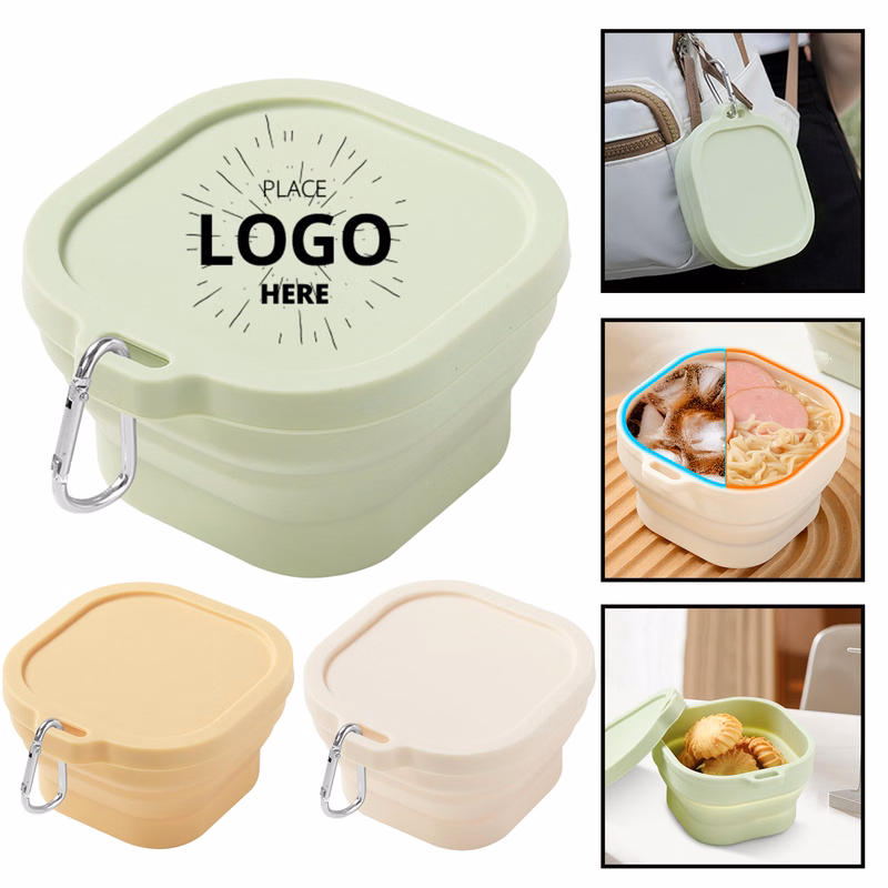 Branded 14oz Silicone Portable Travel Food Container