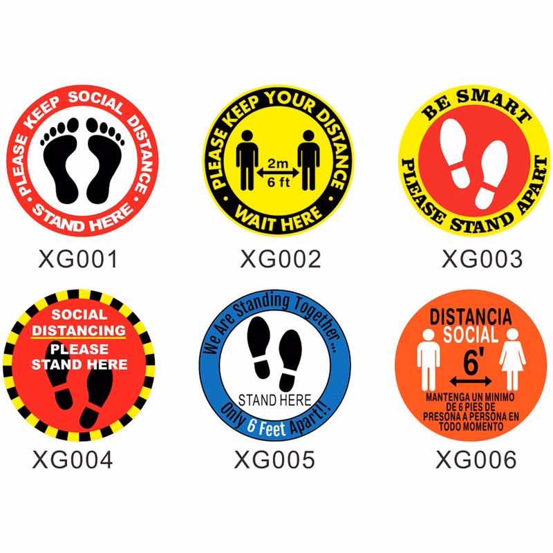12" PVC Round Social Distancing Floor Sticker & Decals