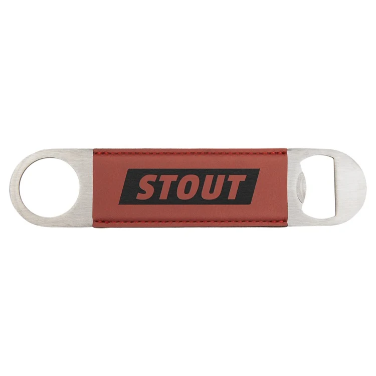1 1/2" x 7" Rose Leatherette Bottle Opener 1