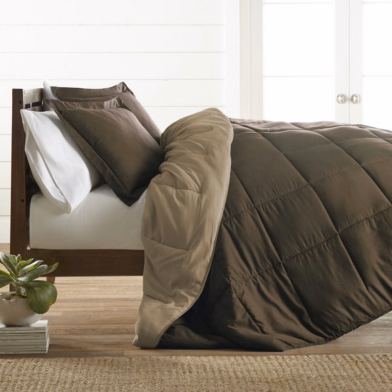 Down Alternative Comforter Sets - Taupe King Reversible