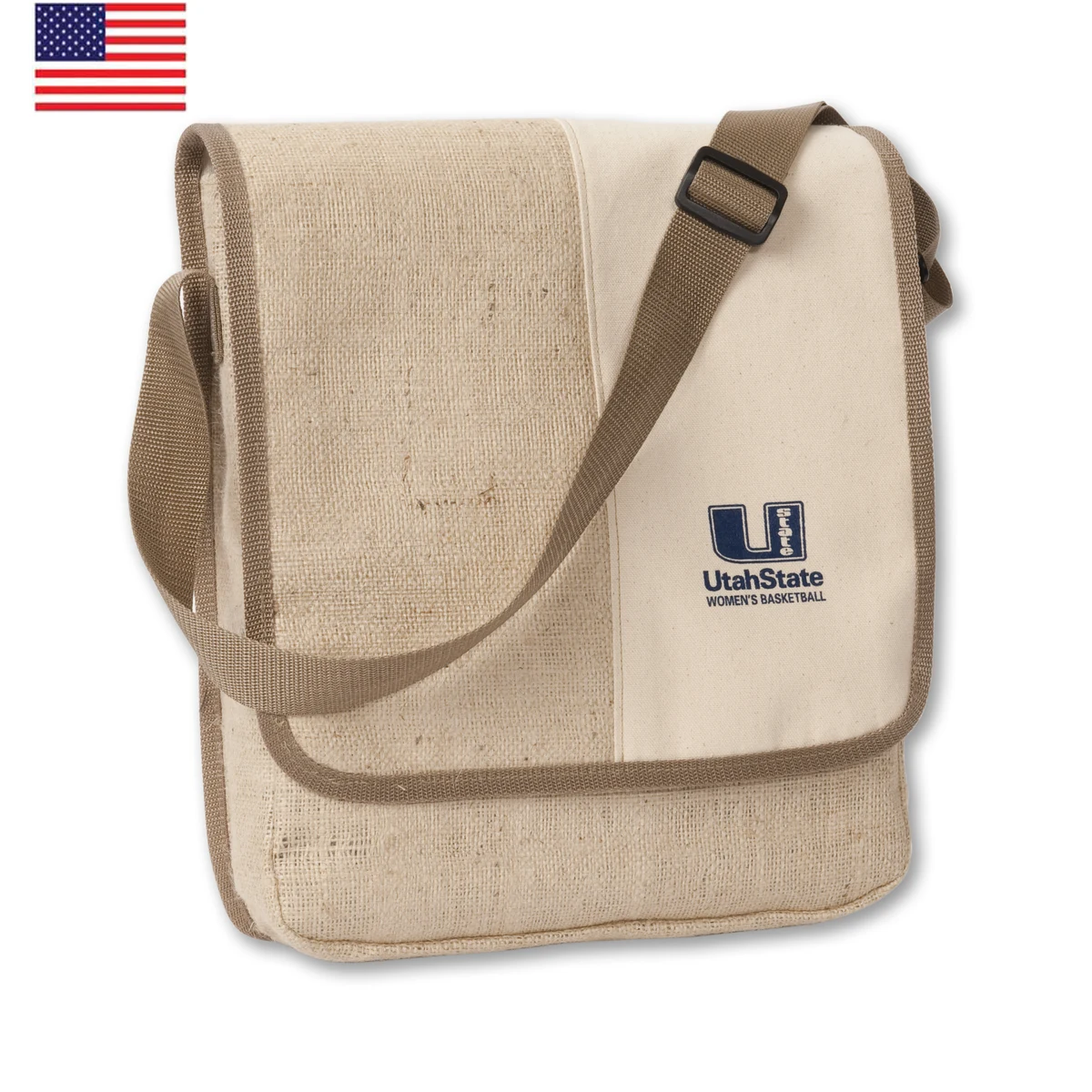 Mediator Satchel Messenger Bag Jute/Cotton/Burlap 1