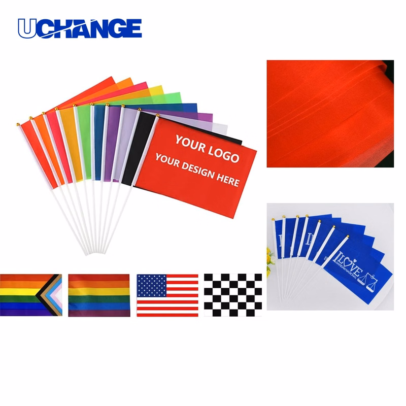 Rapid Full Color Custom Handheld Stick Flag Rush Service
