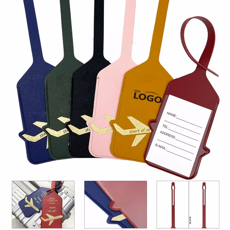 Double Sided PU Leather Luggage Tag For Travel