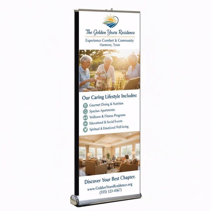 Double-Sided Premium Retractable Kit, Vinyl Retractable Banner Stand, 33" x 80"