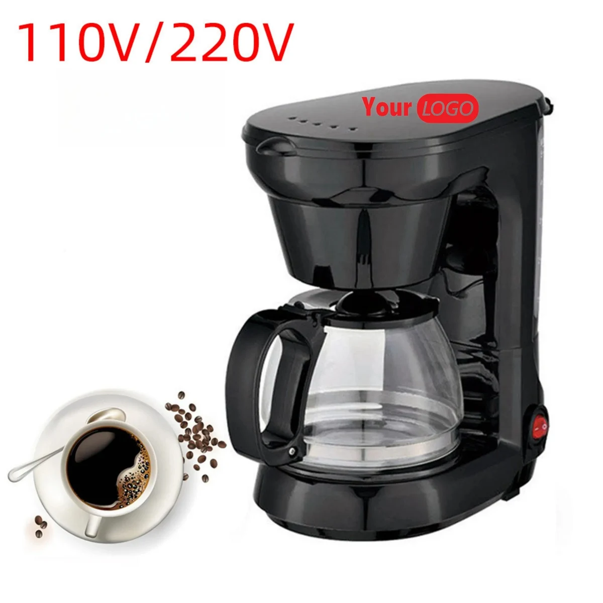 COFFEMAKER Glass Jar 25.3oz Modern Design Coffee Machine 1