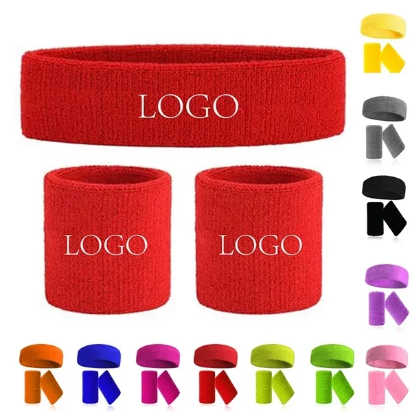1 headband & 2 wrist sweatbands set 1