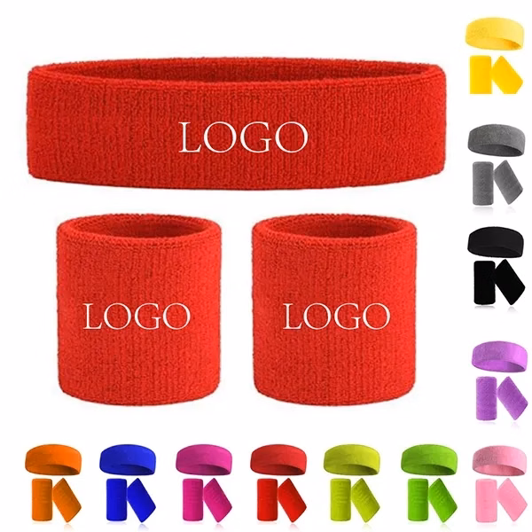 1 headband & 2 wrist sweatbands set