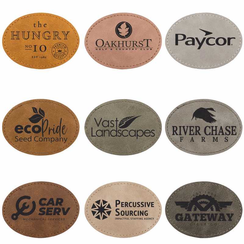 3½" x 2½" Creekside Collection Leatherette Oval Patch with Adhesive