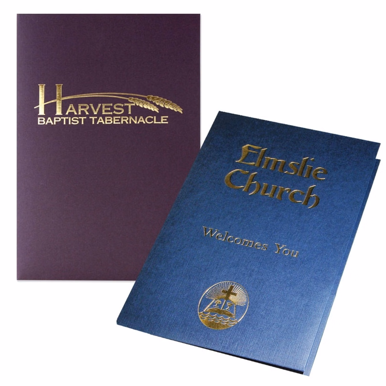 Mid-Size Presentation Folder with Two Pockets and Foil Stamped Imprint