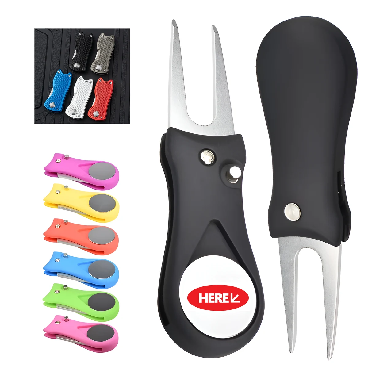 Folding Golf Fork Divot Tool 1