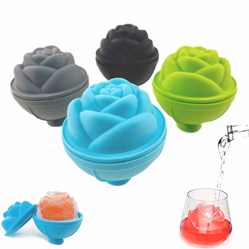 Rose Shape Silicone Ice Cube Trays