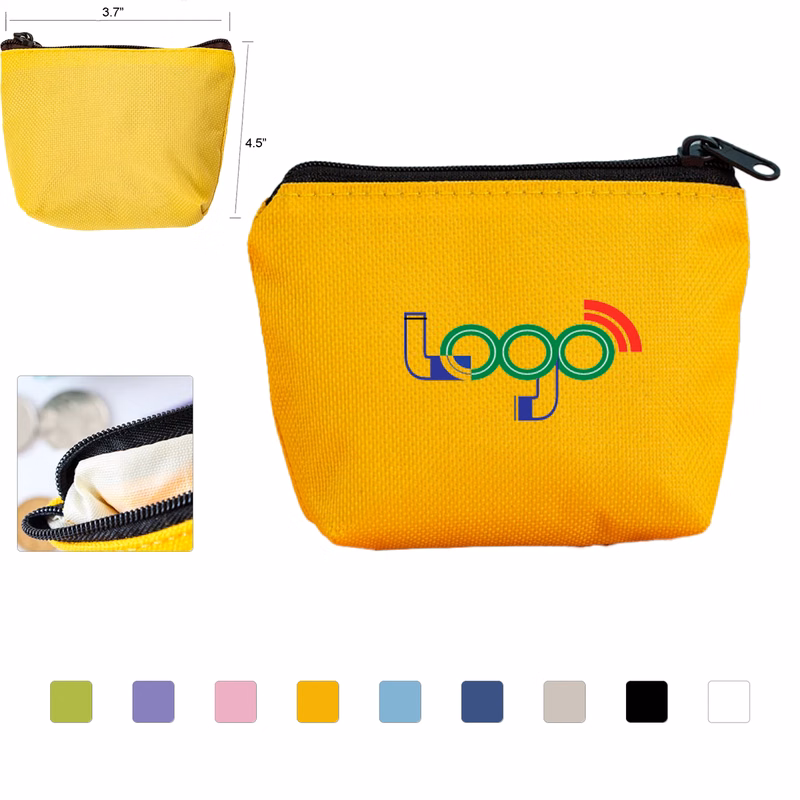 Lightweight Canvas Coin Wallet with Zipper