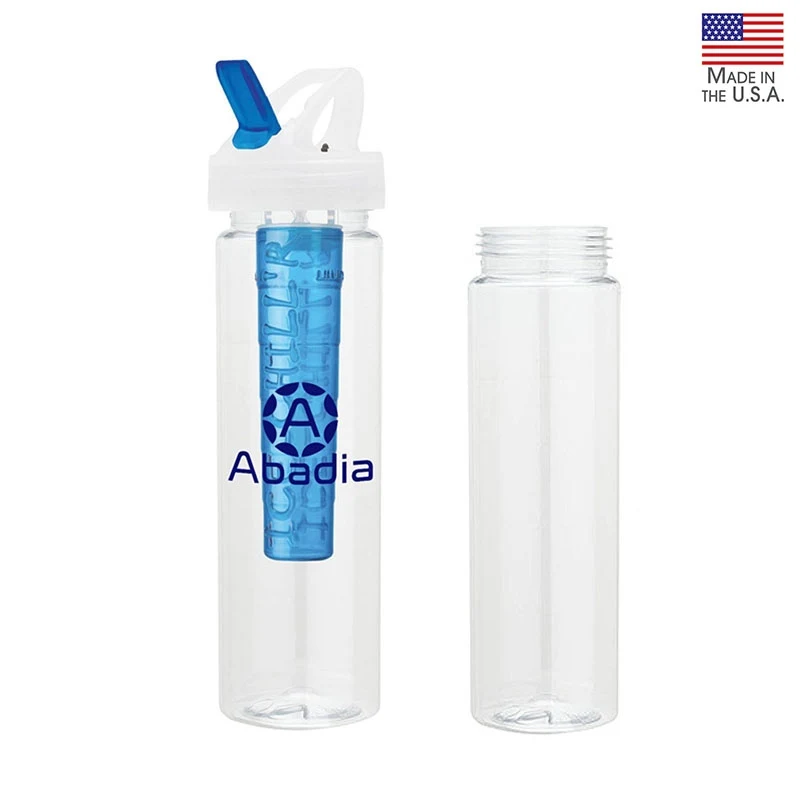 Laguna 32 oz. PET Bottle with Flip Spout & Ice Stick 1