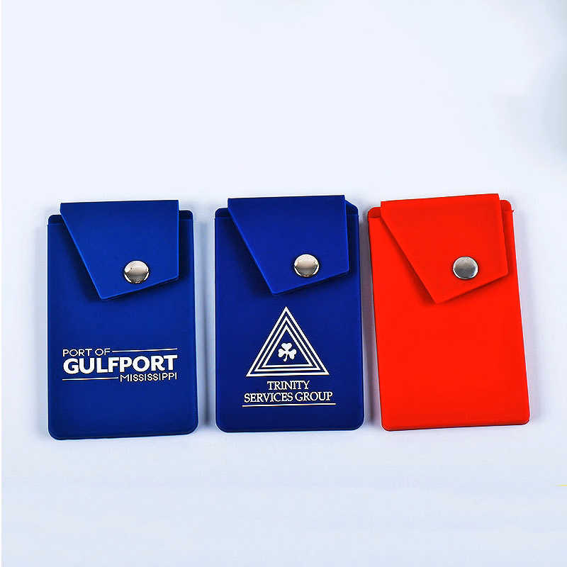 Button Silicone Phone Card Holder