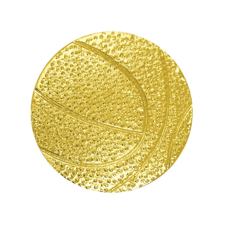 Basketball Bright Gold Chenille Lapel Pin 1