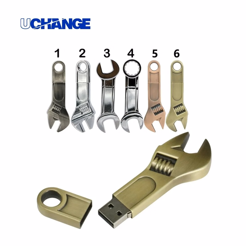 8 GB Metal Wrench Shaped USB Flash Drive Custom
