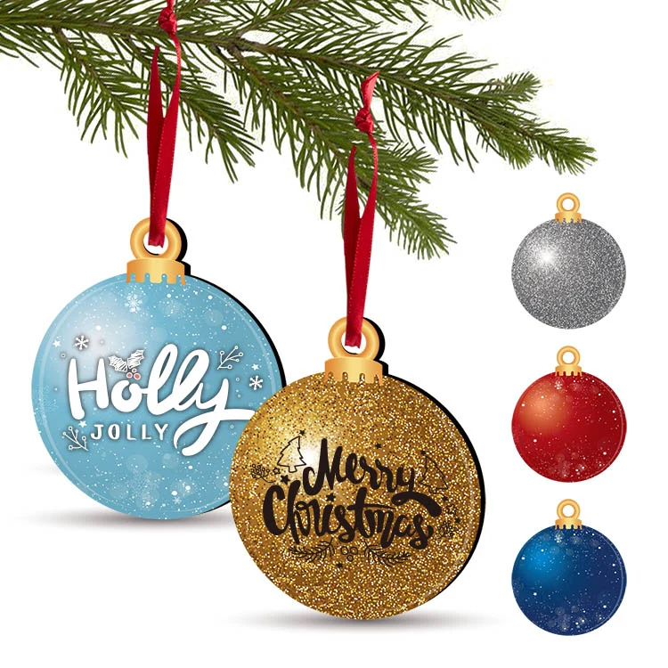 Free Shipping 3.5" Full Color Christmas Ornament - Snowball 1