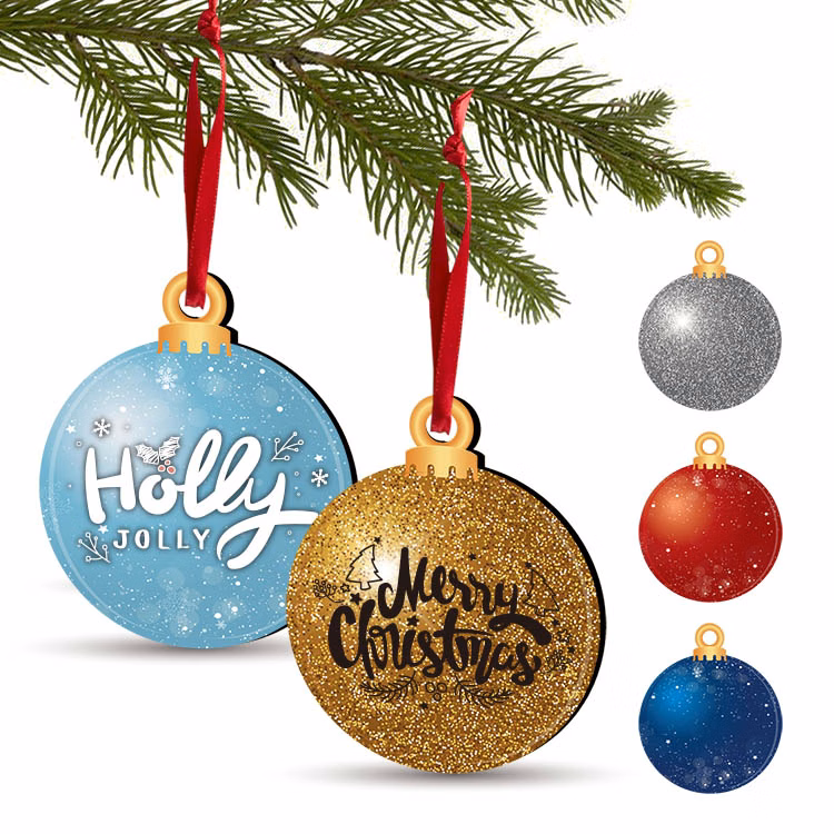 Free Shipping 3.5" Full Color Christmas Ornament - Snowball