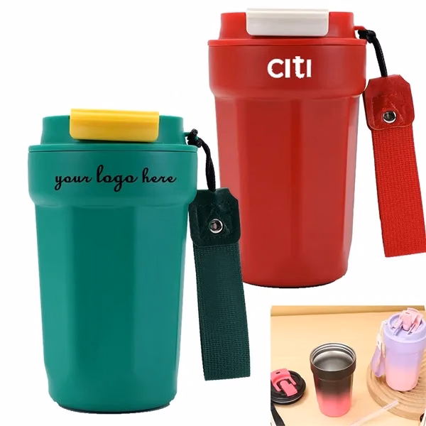 16oz Vacuum Insulated Stainless Steel Tumbler with Hand Stra for Commutes, Fitness and Travel