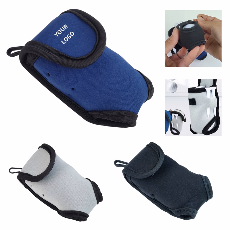 Seven Piece Golf Ball Tee Pouch Set - Soft Durable Fabric for Golf Accessories