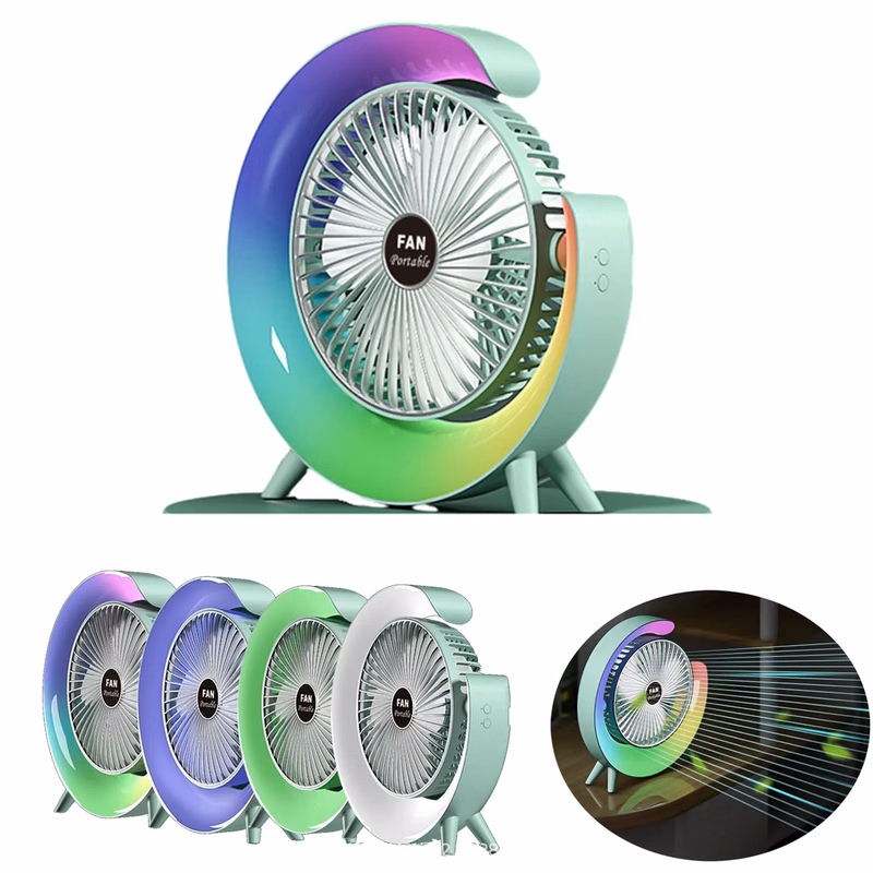 USB Color Running Lamp Electric Fan
