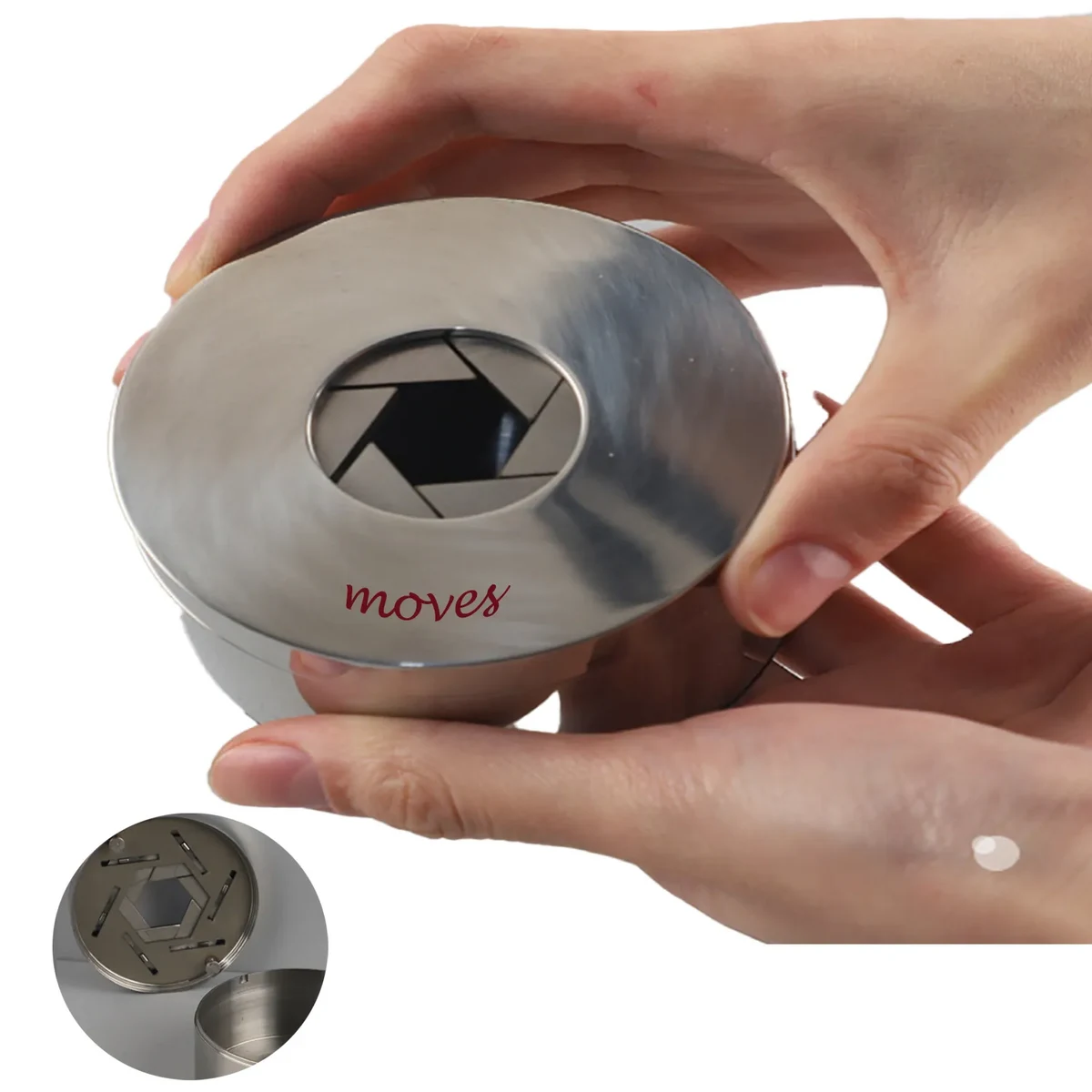 Stainless Steel Rotary Ashtray With Cover 1