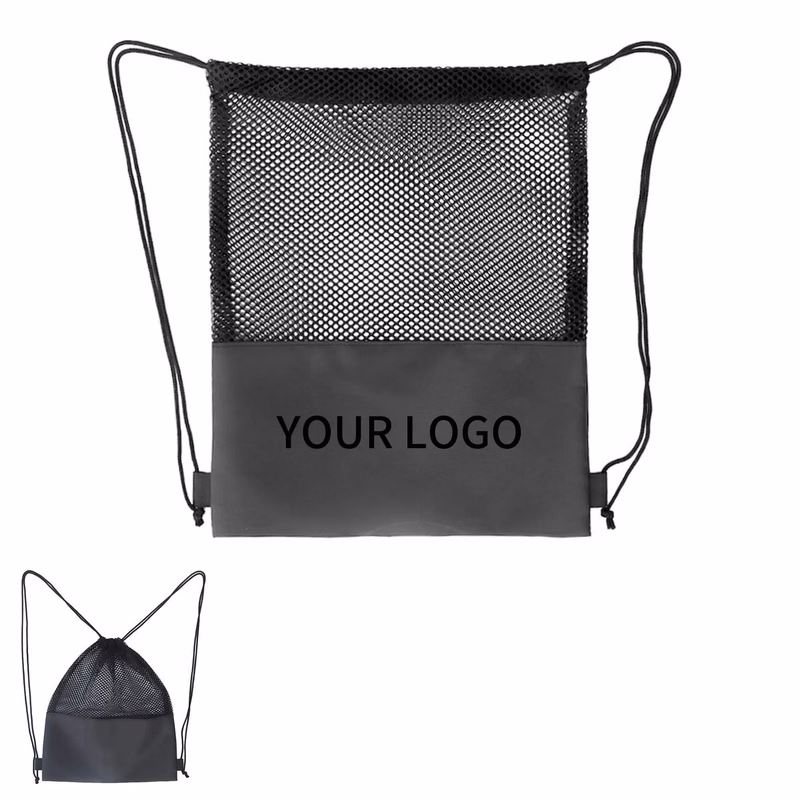 Polyester Breathable Beach Drawstring Bag