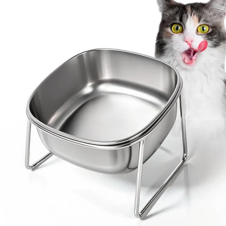 304 Stainless Steel Neck-protected Elevated Pet Bowl 1