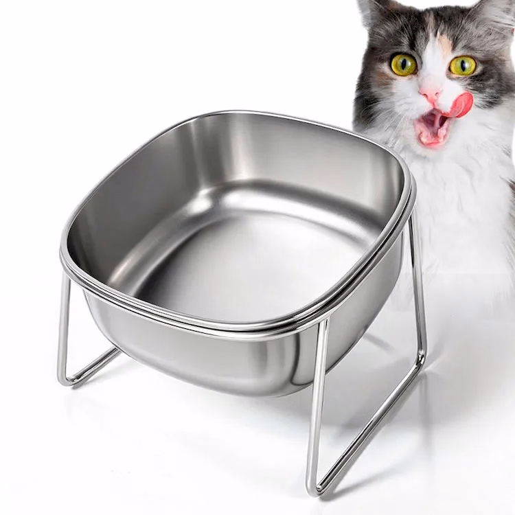 304 Stainless Steel Neck-protected Elevated Pet Bowl
