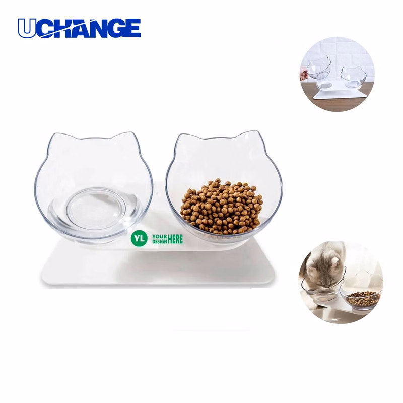 Transparent Double Pet Bowl Set