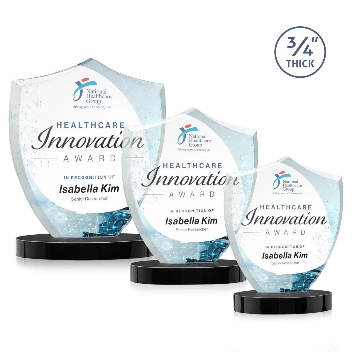 Scudo Shield VividPrint™ Award on Alberton Base - Black 1