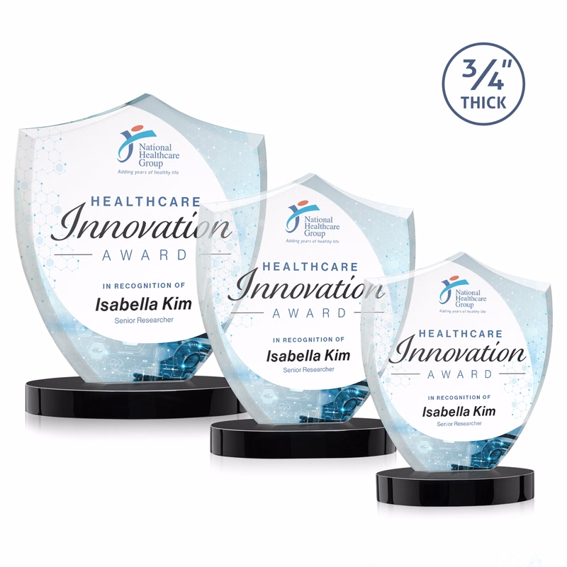Scudo Shield VividPrint™ Award on Alberton Base - Black