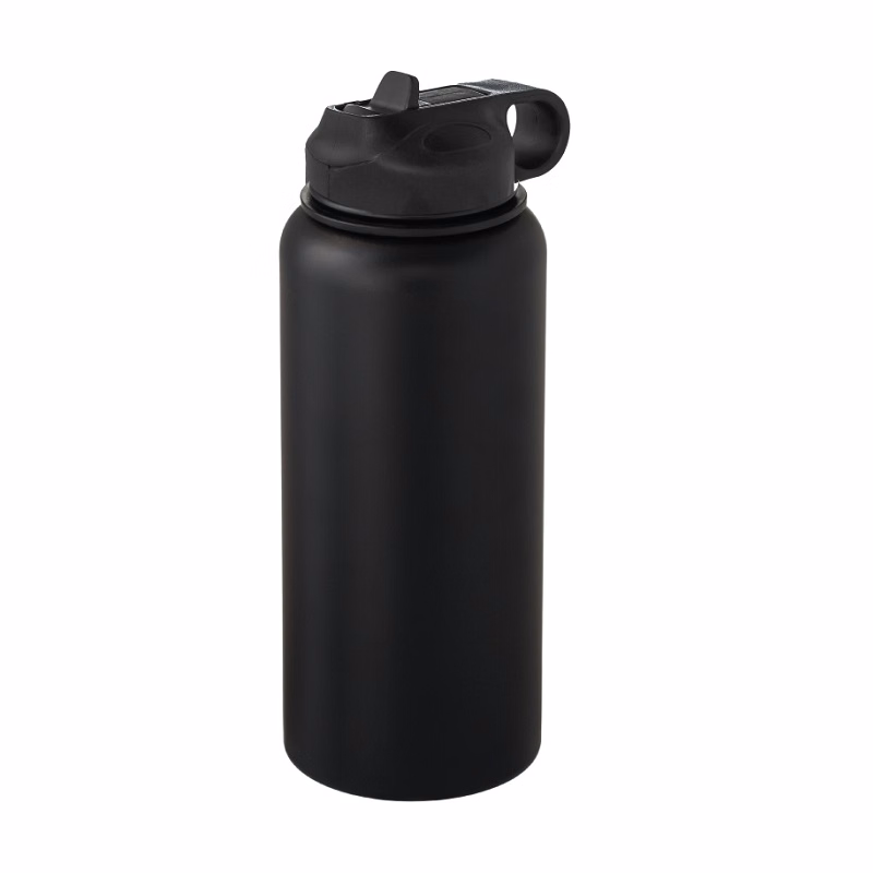 Double Wall Stainless Steel Water Bottle with Straw, 32 oz.