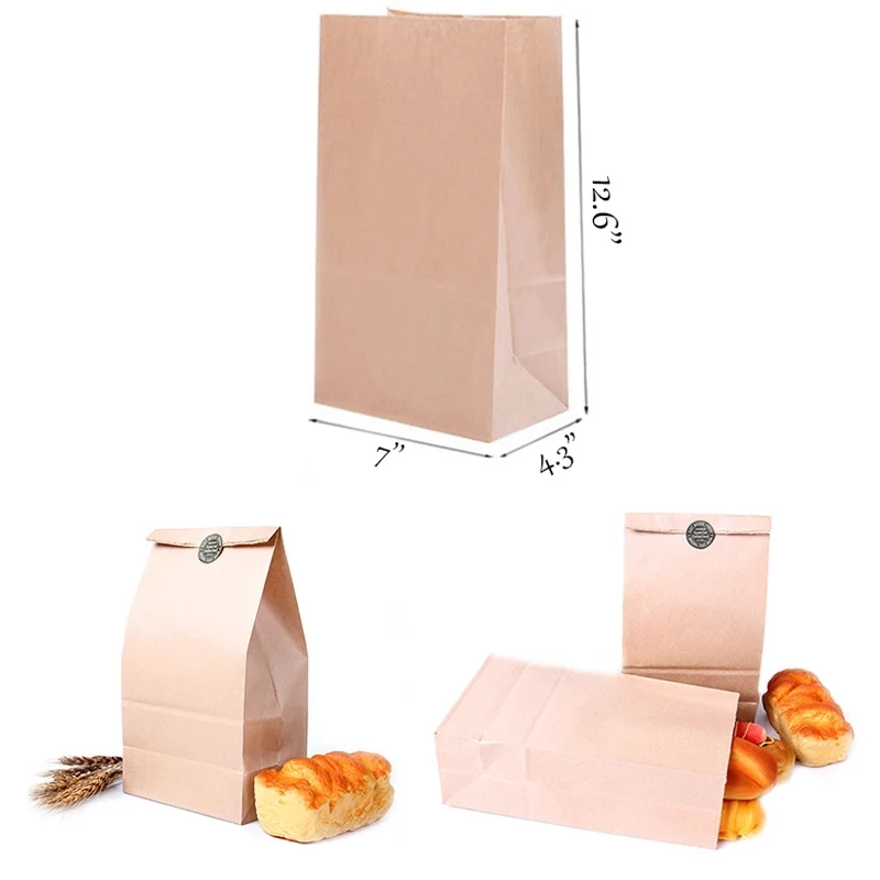 Kraft Paper Bag Baking Bread Tote 1