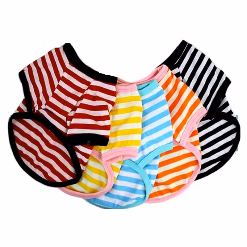 Striped T-Shirt Dog Shirt Breathable Pet