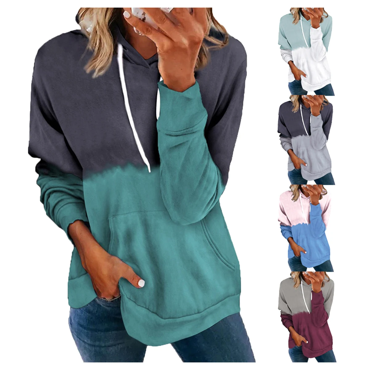 Long Sleeve Pocket Hooded Sweatshirts, custom hoodie or sweatshirt with logo imprint 1